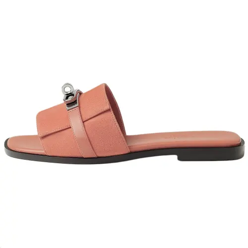HERMES Giulia Slide Slippers Women's Orange Pink