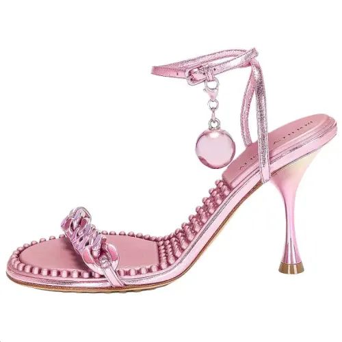 Bottega Veneta One Strap Sandals 9cm Women's Pink