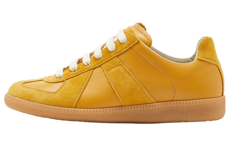 Maison Margiela Replica Cow Leather Low top Stylish Skateboarding Shoes Women's Yellow