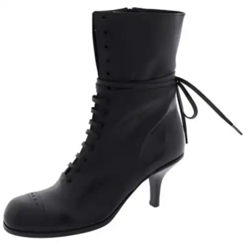 MIU MIU Leather Ankle Boots Women's Black