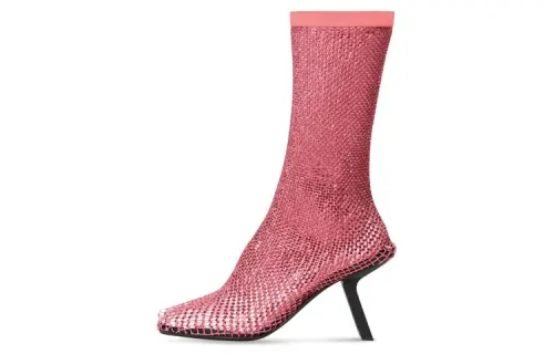 Balenciaga Mesh Mid Calf Boots 8cm Women's Pink