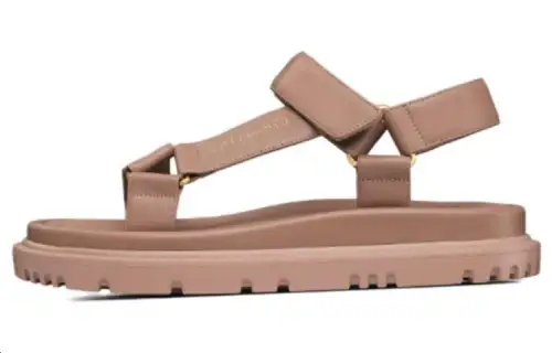 DIOR Dioriviera D Wave Leather Stylish Sandal Women's Rouge Pink