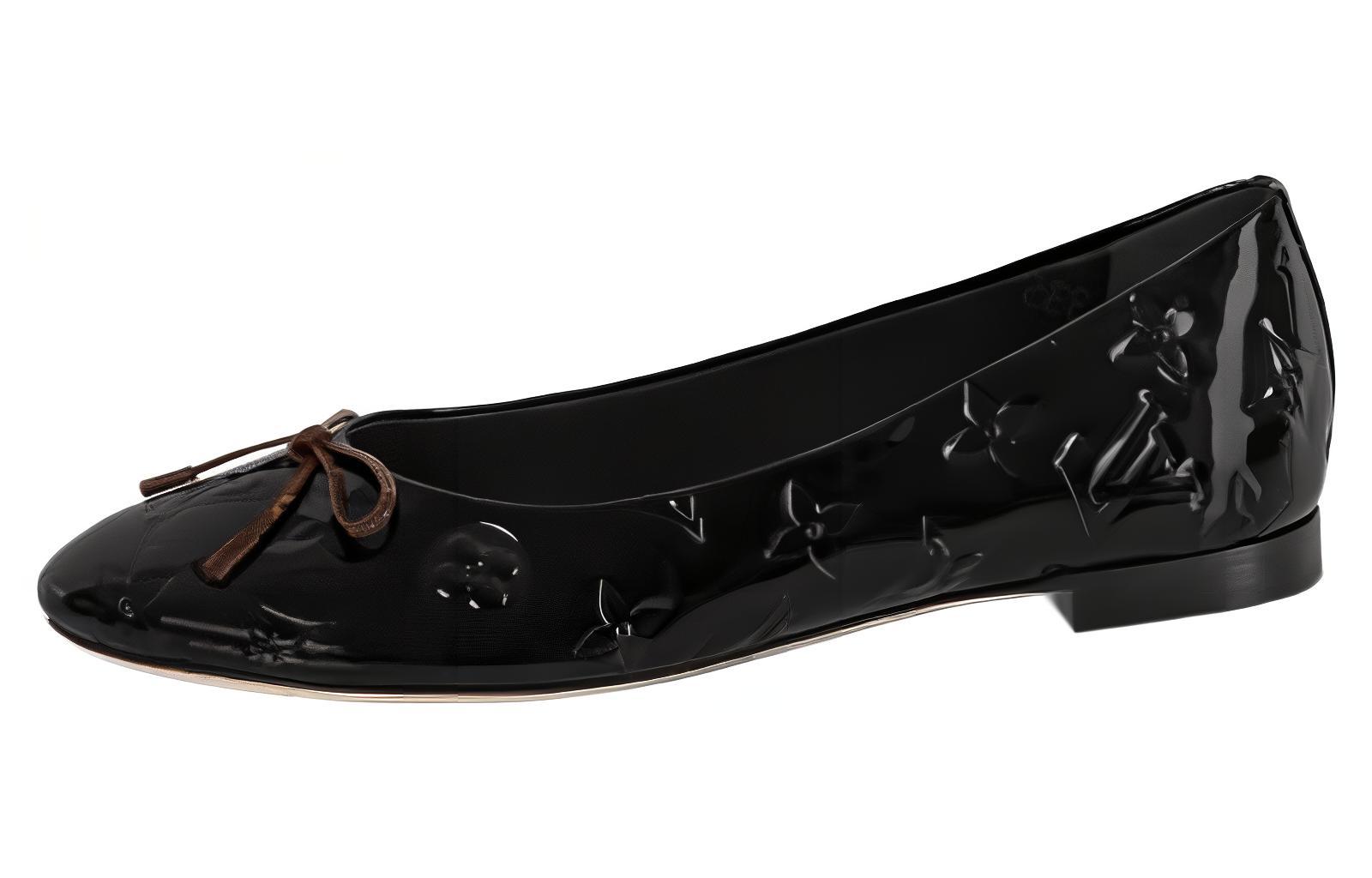 LOUIS VUITTON NINA Cow Leather Women's Casual Shoes Women's Black