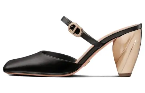DIOR Rhodes Leather Patchwork High Heels Women's Black
