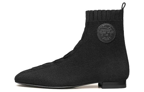 HERMES Duo Ankle Boots Women's Black