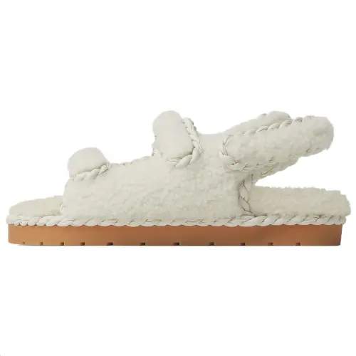 Bottega Veneta Jack Sheepskin One Strap Sandals Women's White