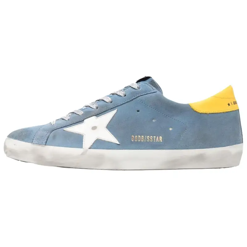 Golden Goose Super Star Low top Skateboard Shoes Men's Blue White Yellow