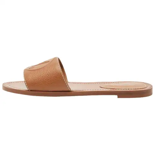 LOUIS VUITTON Lock It Slide Slippers Women's Amber Brown