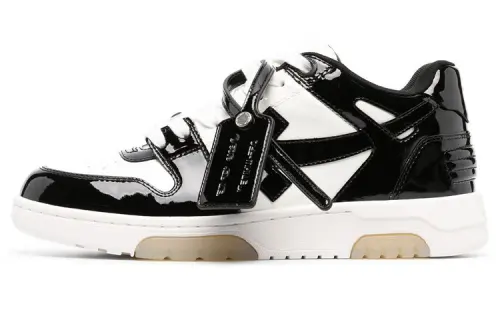 OFF WHITE Out Of Office Low Top Patent Sneaker 'Black White'