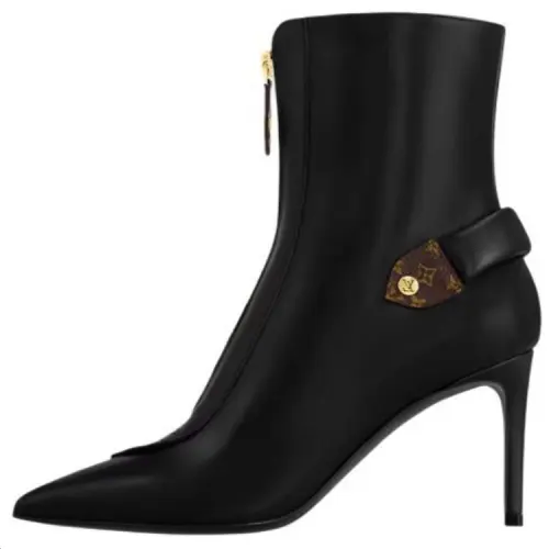 LOUIS VUITTON Allure Calfskin Ankle Boots 8cm Women's Black