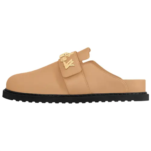 LOUIS VUITTON Closed Toe Slippers Women's Light Umber