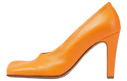 Bottega Veneta Leather Cone Heel High Heels Women's Orange
