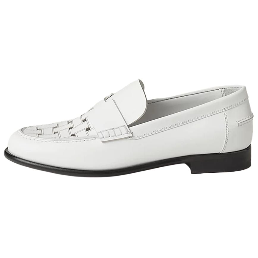 HERMES Kennedy Loafers Women's White