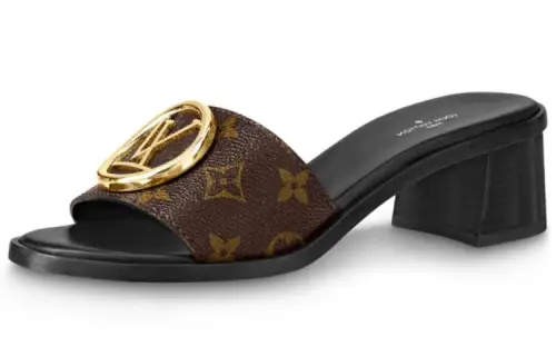 LOUIS VUITTON Lock It Heeled Mules 'Monogram' Women's
