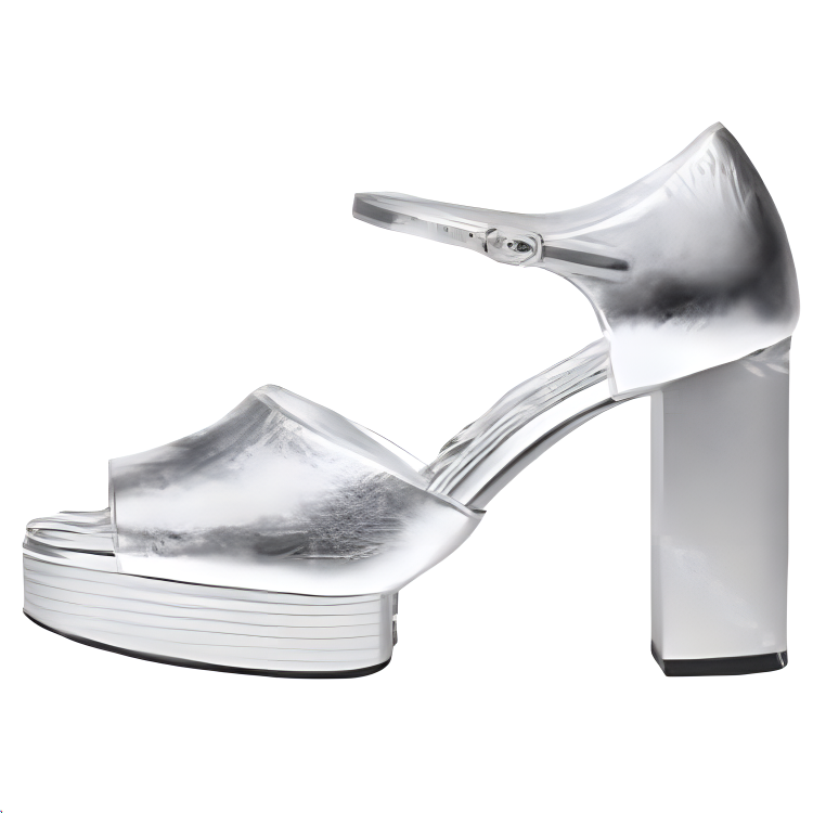 CHANEL 25S One Strap Sandals 10cm Women's Silver