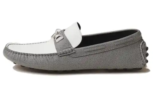 HERMES Oran Loafers Women's Gray White