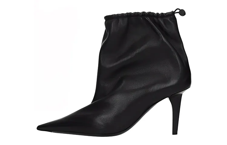 Balenciaga Leather Ankle Boots Women's Black
