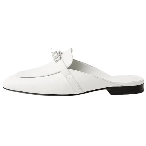 HERMES Oz Closed Toe Slippers Women's White