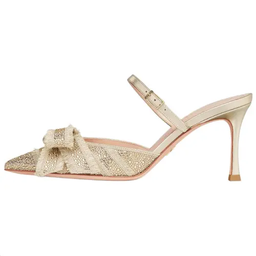 DIOR Adiorable Closed Toe Slippers 8cm Women's Gold