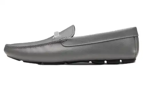 PRADA Saffiano Loafers Men's Gray