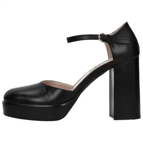 MIU MIU Leather High Heels Women's Black