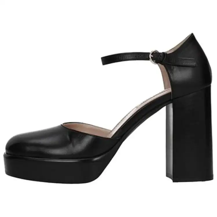 MIU MIU Leather High Heels Women's Black