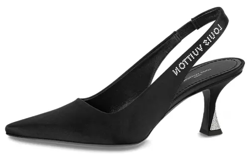 LOUIS VUITTON Sparkle Cone Heel High Heels Women's Black