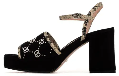 GUCCI 60mm Gg Suede Sandal Black Women's