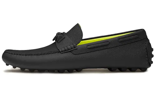 HERMES Irving Top Grain Cow Leather Men's Casual Shoes Men's Black Green