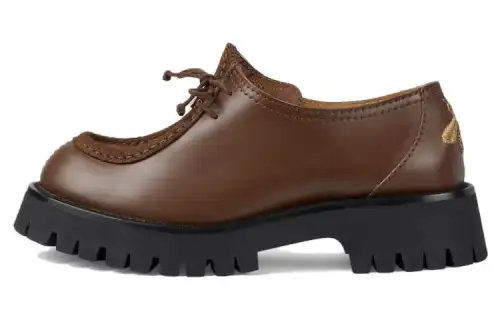 GUCCI Leather Casual Shoes Women's Brown