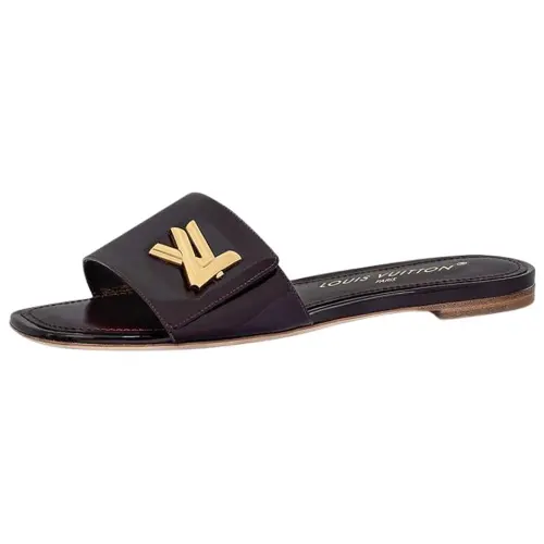 LOUIS VUITTON Shake Slide Slippers Women's Black Gold