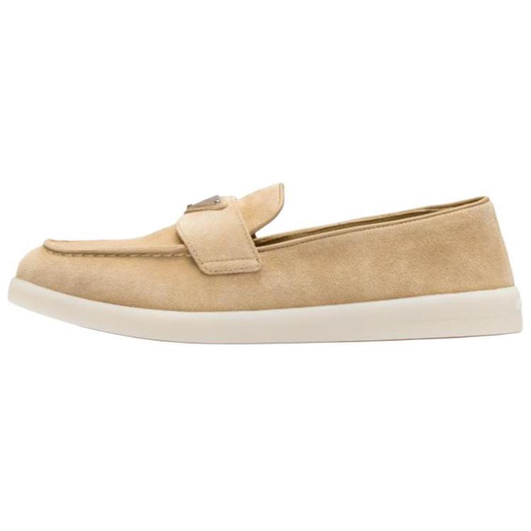 PRADA Triangle-logo Suede Loafers