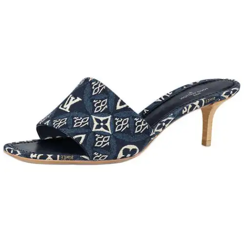 LOUIS VUITTON Revival Slide Slippers Women's Dark Blue