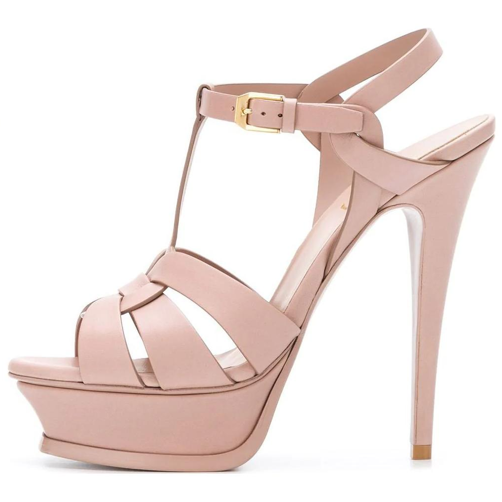 SAINT LAURENT Tribute One Strap Sandals Women's Pink