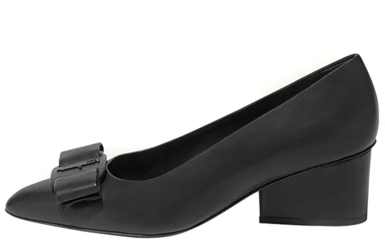 FERRAGAMO Viva Chunky Heel High Heels 5.5cm Women's Black