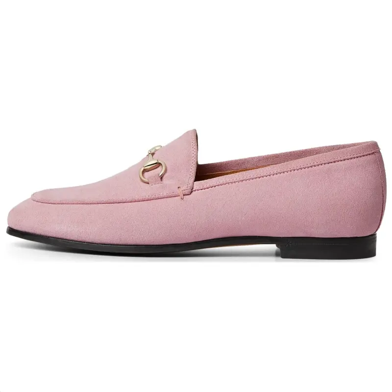 GUCCI Jordaan Suede Loafers Women's Dark Pink
