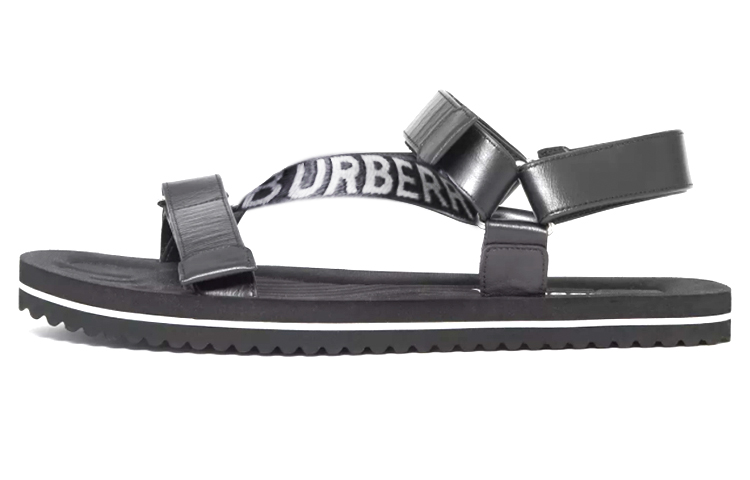 Мужские сандалии Burberry Logo-Strap (черно-белые)