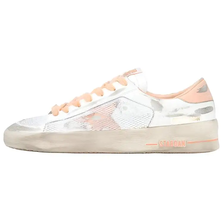 Golden Goose Stardan Skateboard Shoes Women's Low Top White Orange