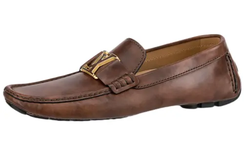 LOUIS VUITTON Monte Carlo Leather Casual Shoes Men's Brown