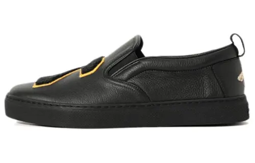 GUCCI Leather Low top Stylish Skateboarding Shoes Men's Black
