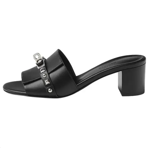 HERMES Slide Slippers 5cm Women's Black