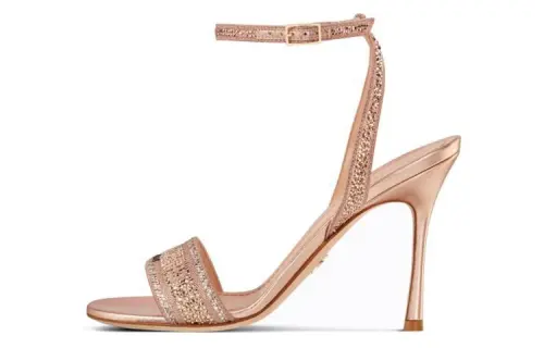 DIOR Dway Leather One Strap Sandals 10cm Women's Pink