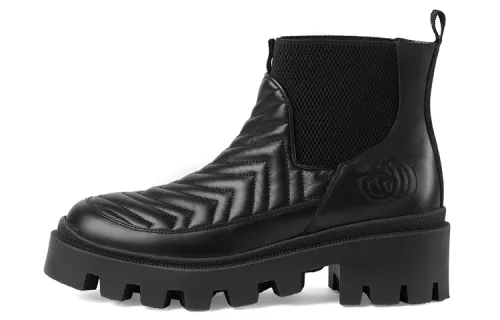 Gucci Wmns Matelassé Chelsea Boot 'Triple Black' Women's