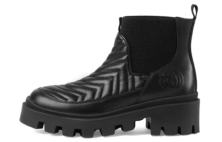 Gucci Wmns Matelassé Chelsea Boot 'Triple Black' Women's