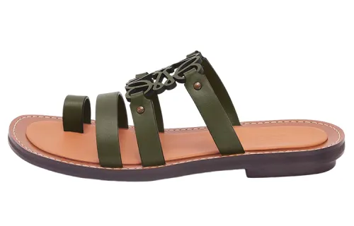 LOEWE Anagram Flip Flops Women's Green