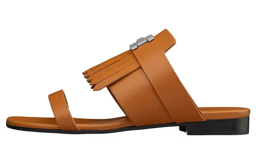 HERMES Coralia Slide Slippers Women's Brown