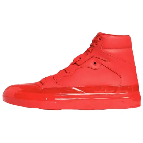 Balenciaga Leather High top Skateboard Shoes Men's Red
