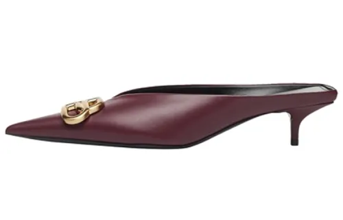Balenciaga Leather Stylish Sandal Women's Dark Red