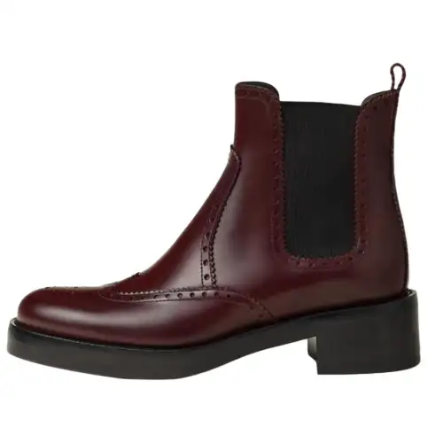 HERMES Hill Short Chelsea Boots Women's Red