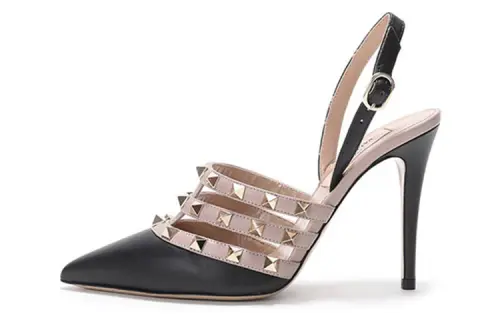 Valentino Rockstud Slim Heel High Heels Women's Black